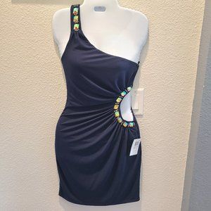 🆕️ NWT B. Darlin womens dress blue with one sleeve size 5/6